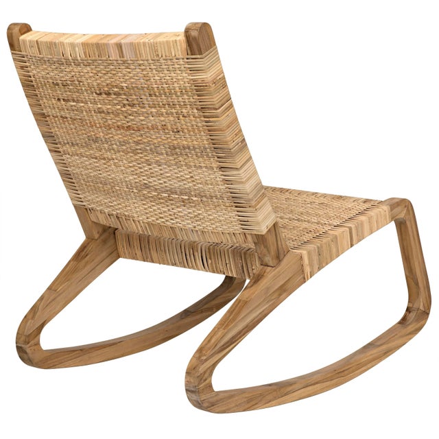 Wood Las Palmas Rattan Rocking Chair, Teak For Sale - Image 7 of 10