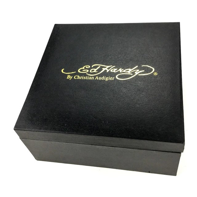 Red Vintage 90’s Christian Audigier Lucite/ Glass Candle Holder For Sale - Image 8 of 11