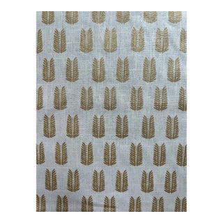 Erika Powell Textiles Amazing Linen Print Fabric- Leaf 2 Yards Gilded Ivory For Sale