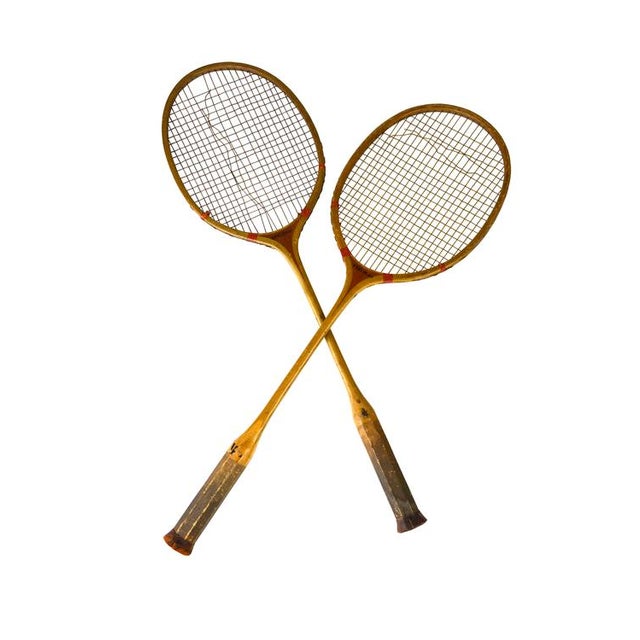 Vintage Early Wooden Badminton Racquets A Pair Chairish