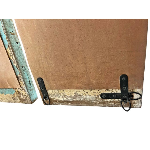 Set of 3 Vintage Narrow Tall Window Mirrors For Sale - Image 9 of 9