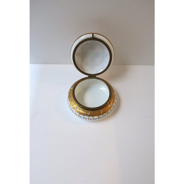 Antique Vanity Jewelry Box Bohemian Gold White Opaline Glass, Ca. Late 19th C For Sale In New York - Image 6 of 15
