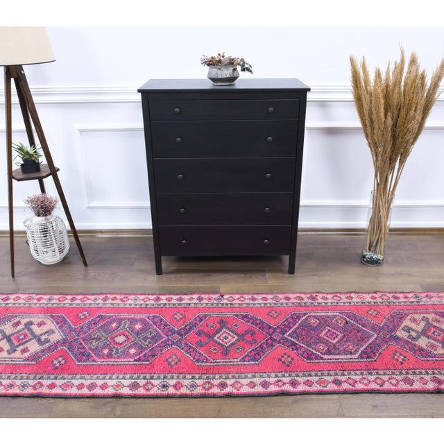 Tribal 1970s Turkish Handmade Wool Runner Rug For Sale - Image 3 of 8