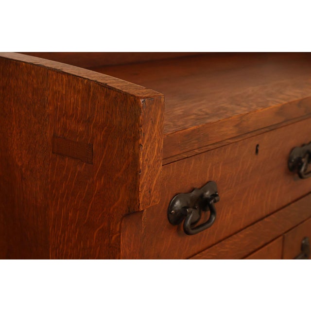Early Gustav Stickley Arts And Crafts Oak Sideboard Buffet For Sale - Image 13 of 18