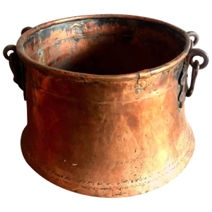 Late Victorian Hand-Hammered Copper Cauldron Pot