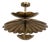 Handmade Brass Lotus Flush Mount Ceiling Light, Antique Floral Fixture For Sale