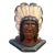 1920s Folk Art Carved Native Chief Doorstop Polychrome Painted Wooden Sculpture For Sale