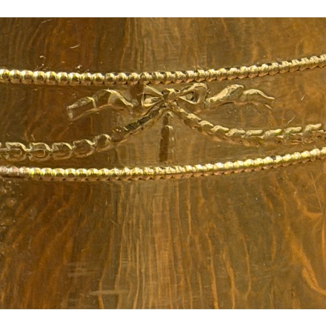 English Vintage English Oversized Brass Jardinière Cachepot With Bow & Garland Detail For Sale - Image 3 of 14