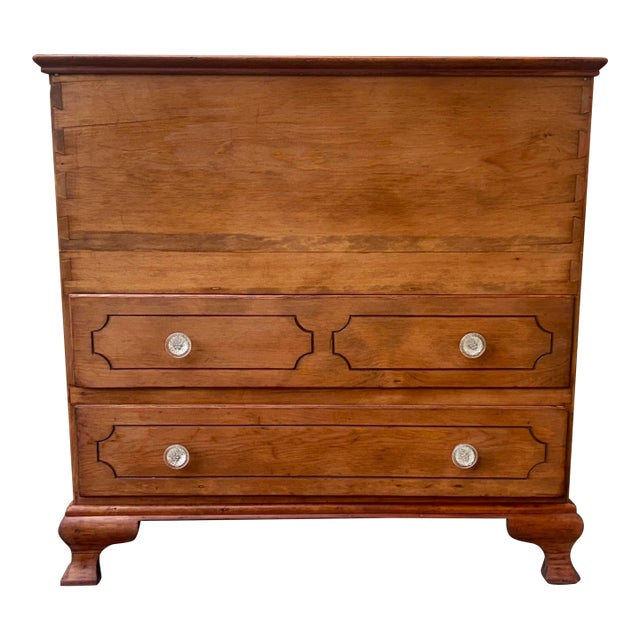 19th Century Cherry Dovetailed Blanket Chest For Sale