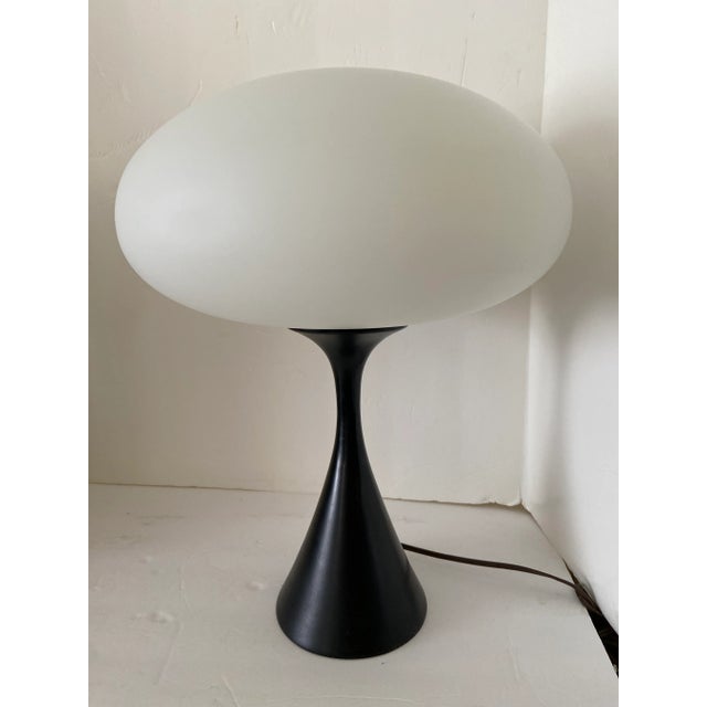 Black Mid Century Laurel Table Mushroom Lamp Original For Sale - Image 8 of 9