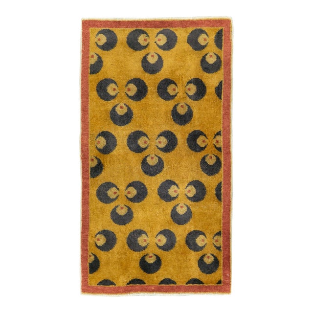 Galerie Shabab Collection Mid-20th Century Turkish Anatolian Deco Throw Rug For Sale