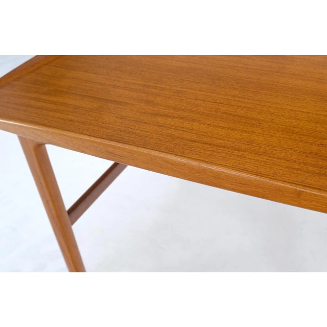 Wood 1970s Danish Mid-Century Modern Teak Square Rolled Edges Coffee Table For Sale - Image 7 of 13