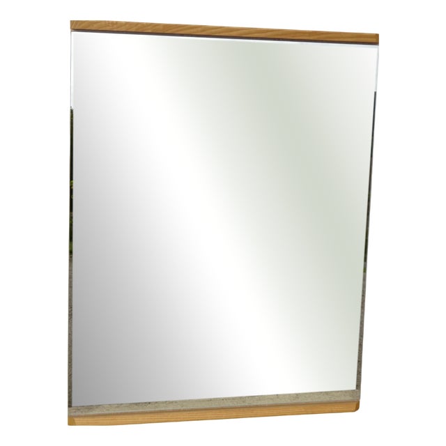 Scandinavian Mirror in Light Oak, 1970s For Sale