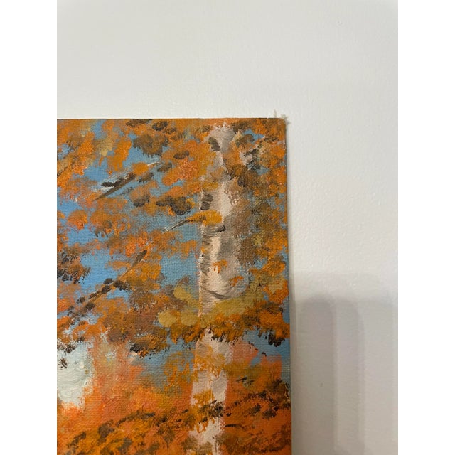 Traditional Fall Landscape Still Life Original Oil Painting on Canvas Board For Sale In Houston - Image 6 of 12