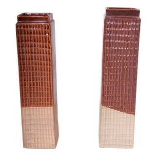 Mid-Century Vases in Ceramic by Kramika Horní Bříza, Czech, 1970s, Set of 2 For Sale
