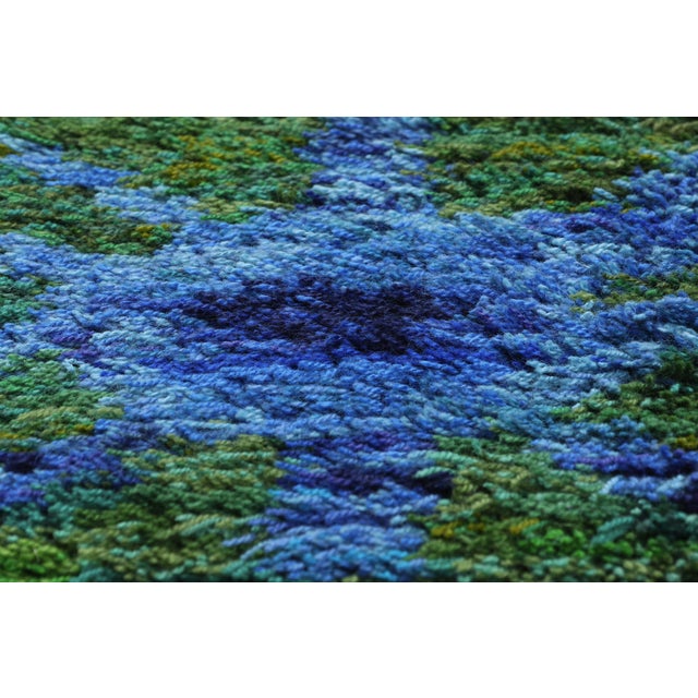 Mid 20th Century Vintage Swedish Rya Rug, 01'07 X 01'09 For Sale - Image 5 of 10