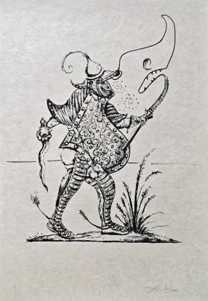 Salvador Dali, Oiseaux Gourmandeur de l'Isle Sonnante from Les Songes Drôlatiques de Pantagruel, Original Large Lithograph, 1973