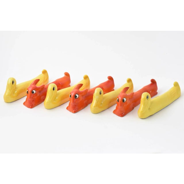 20th Century Art Deco Duck and Bunny Rabbit Knife Rests - Set of 7 For Sale - Image 4 of 11