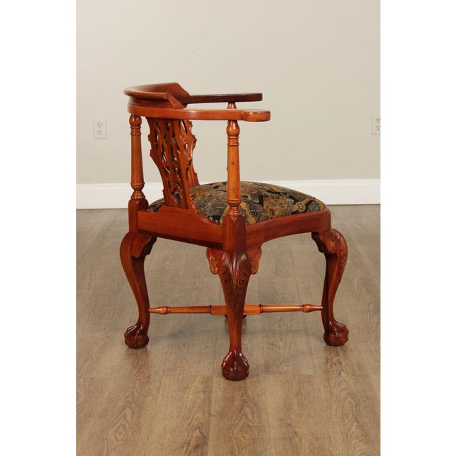 Chippendale Style Pair Of Mahogany Ball And Claw Corner Chairs For Sale - Image 11 of 12