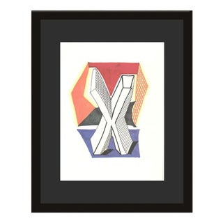 David Hockney, X from Hockneys Alphabet, Lithograph, Framed For Sale