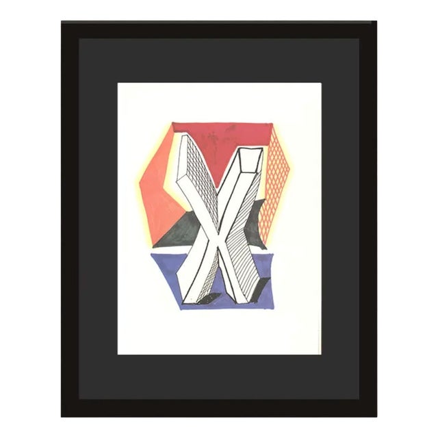 David Hockney, X from Hockneys Alphabet, Lithograph, Framed For Sale