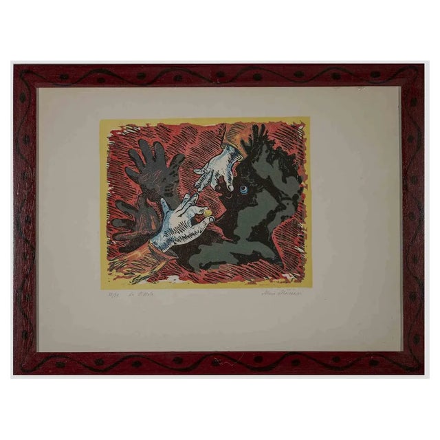 Mino Maccari, The Pill, Lithograph, Mid-20th Century For Sale