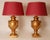 Vintage French Ceramic Lamps Yellow Gold Neoclassical Vase Table Lamps Style, Vintage, Neoclassical, Mid Century,...