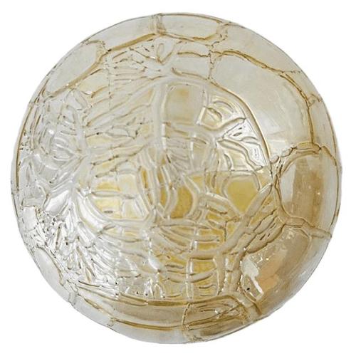 Mid-Century Wall Lamp in Iridescent Wood with Peach Glass Ball Globe, 1970s For Sale - Image 6 of 7