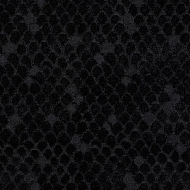 Schumacher Esther Velvet Fabric in Onyx For Sale