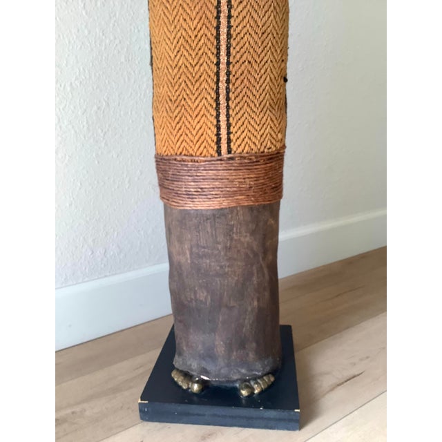 1980s Monumental Southwestern Mixed-Media Figurative Sculpture With Brass Face by Naida Seibel, 43.5” H For Sale - Image 4 of 11
