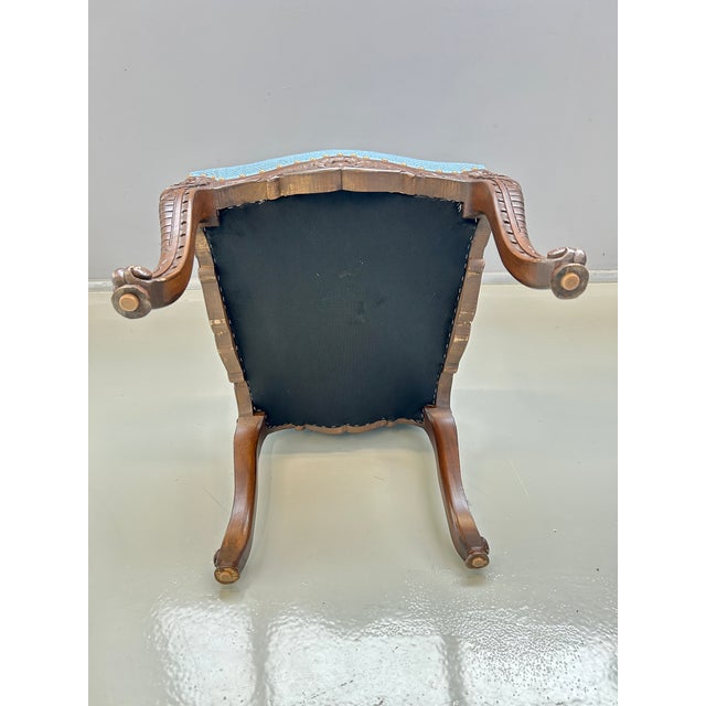 Louis XV Dining Chair in Blue Upholstery For Sale - Image 4 of 11
