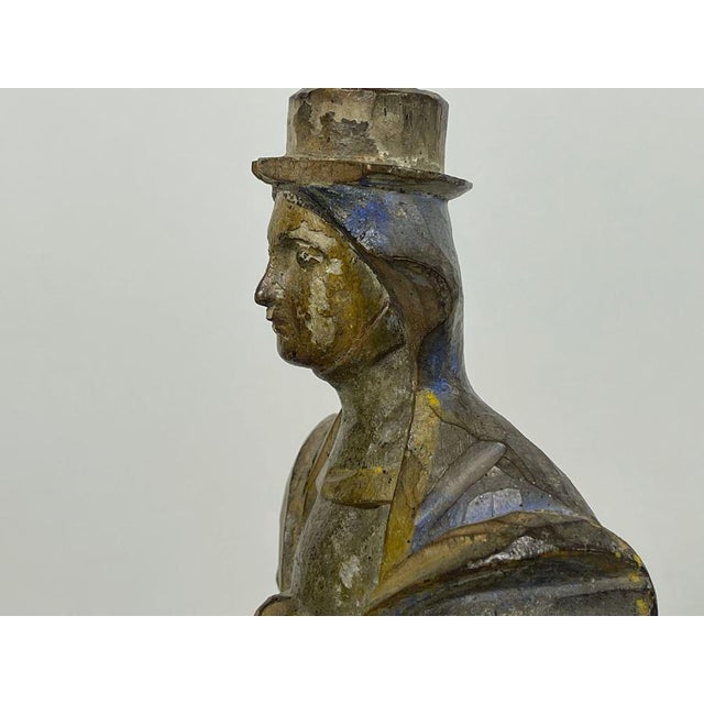 Early 19th Century Hand-Painted Carved Wooden Figure For Sale In Los Angeles - Image 6 of 10