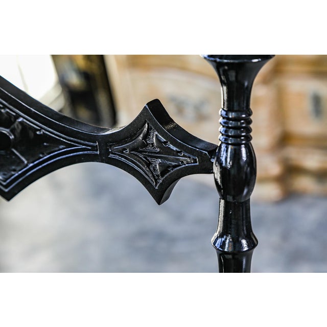 1990s Vintage Ebonized Gothic Rocking Chair | Chairish