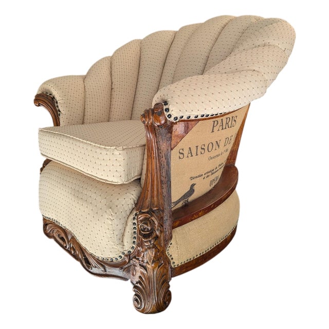 Mid-Century 1900 Deconstucted Style Barrel Lounge Chair For Sale