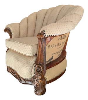 Mid-Century 1900 Deconstucted Style Barrel Lounge Chair