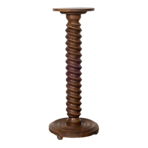 1940s French Carved Wood Pedestal Table