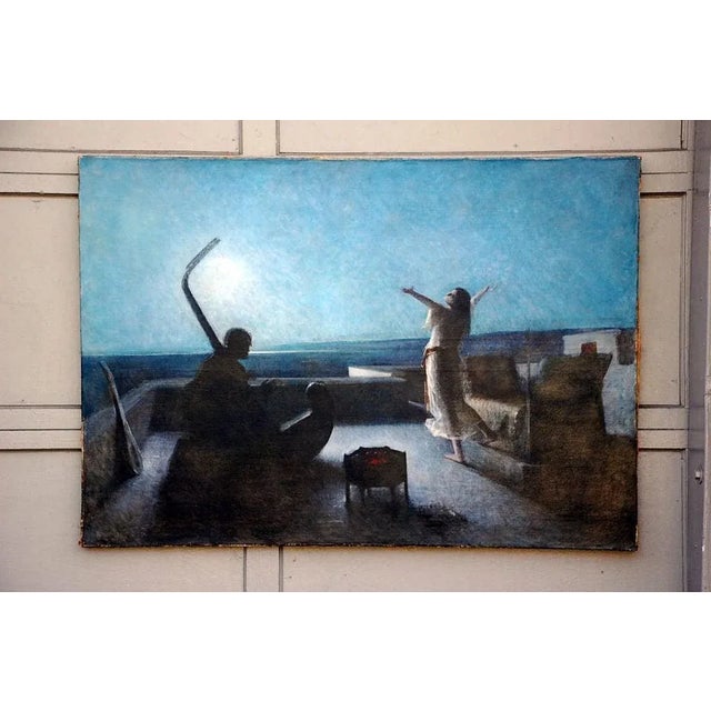 Large, early 20th century continental school painting. Oil on canvas. No trace of signature.