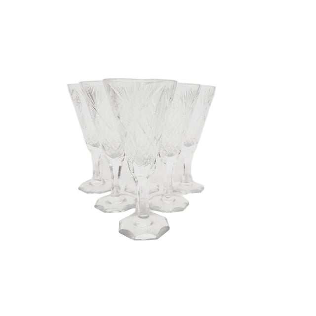 Glass Art Deco Polish Champagne Glasses, 1900s, Set of 6 For Sale - Image 7 of 14