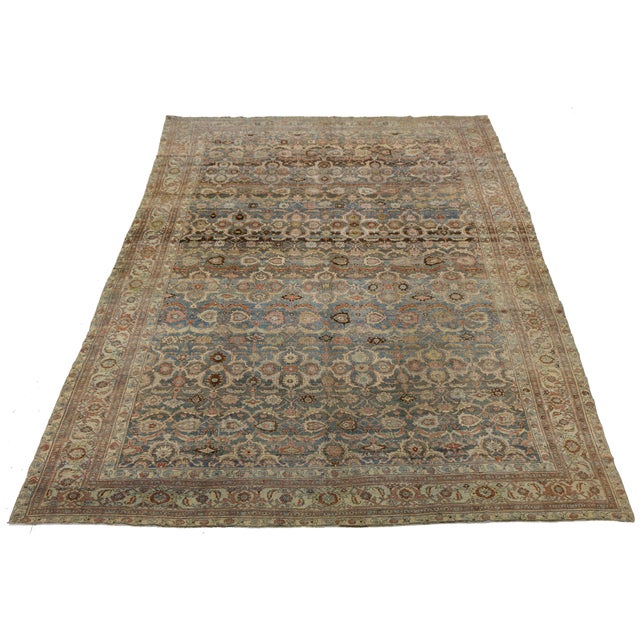One of the Kind 19th Century Antique Bidjar Rug With All-Over Herati Pattern For Sale - Image 10 of 12