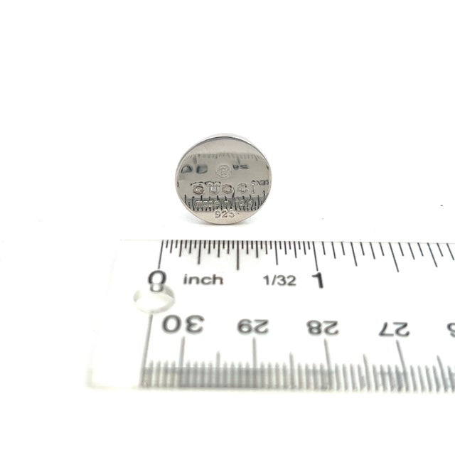 1990s Pair of Authentic Gucci Estate Mens Cufflinks Sterling Silver For Sale In New York - Image 6 of 8