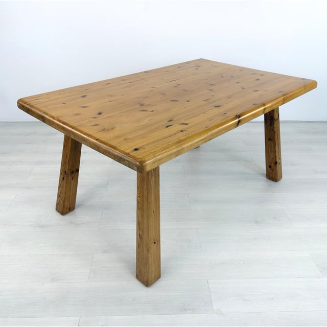 Brutalist Pine Dining Table by Wasa For Sale In New York - Image 6 of 12