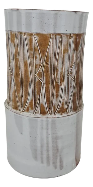Large Ceramic Cylinder Vase by Les Argonautes, Vallauris, 1960s