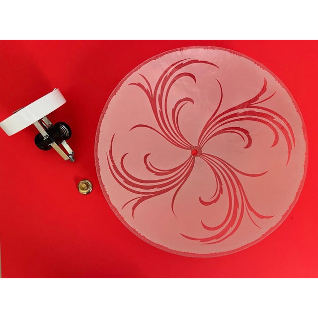 1950s Pink Leaf Sprays Ceiling Light For Sale - Image 16 of 16