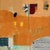 Christiane Corcelle "Thé À La Menthe I" Mixed Media on Board, Framed Abstract Painting in Orange, Teal and Gray, 2022 For Sale - Image 4 of 9