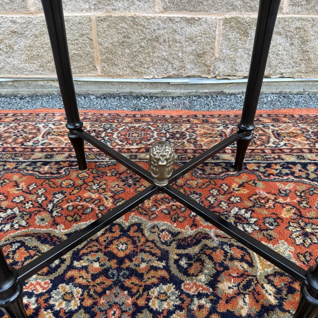 Baker Furniture Company Vintage Bombay Traditional Regency Ebonized Cherry Side Table For Sale - Image 4 of 12