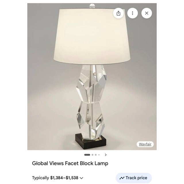 Double Facet Block Crystal Lamp by Global Views For Sale - Image 11 of 11