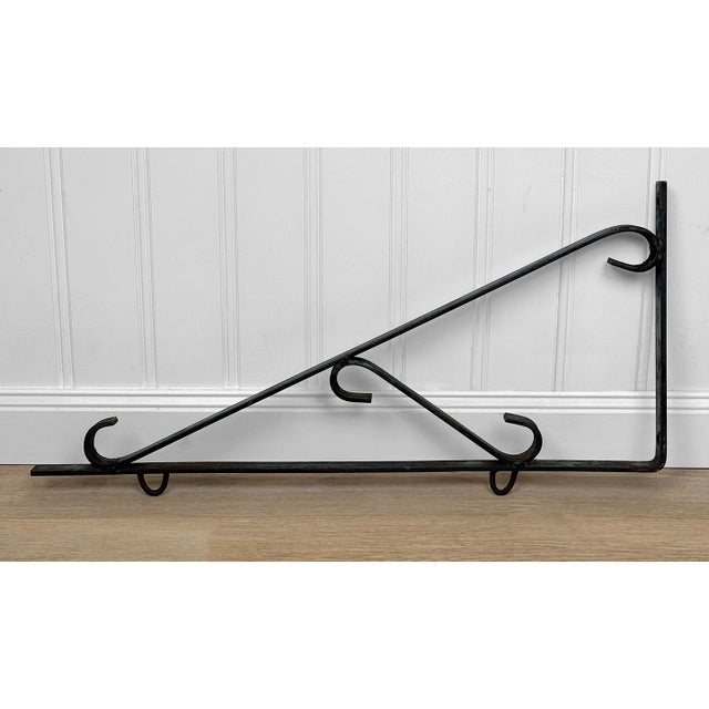 Antique Large Victorian Wrought Iron Hanging Sign / Planter Bracket For Sale - Image 4 of 8