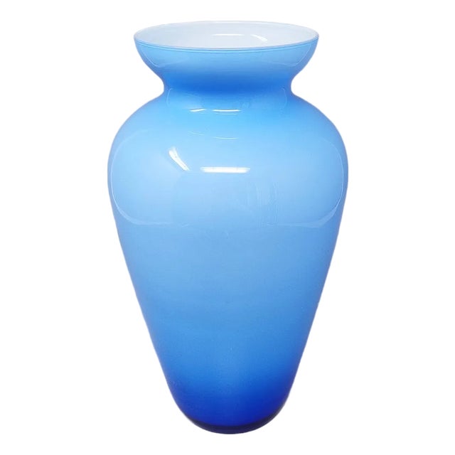 Blue Murano Glass Jackated Vase, Italy, 1960s For Sale