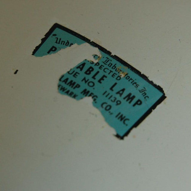 1950s Mid Century Green Enamel Brass Gooseneck Calla Lily Desk Table Lamp For Sale - Image 5 of 5