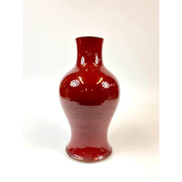 Mid 18th Century Century Chinese Sang De Boeuf Ox Blood Red Flambe Glazed Vase For Sale In San Francisco - Image 6 of 6